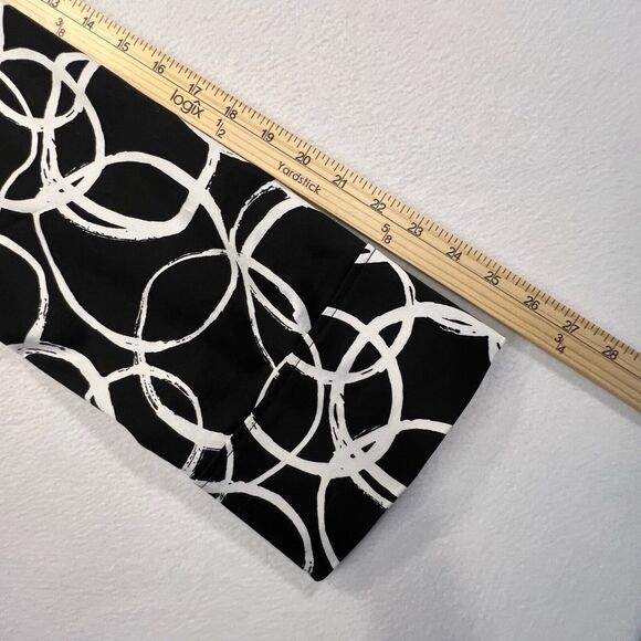 Madison Women's Coat Size XL Black White Collared Long Sleeves Circle Pattern - Picture 9 of 12